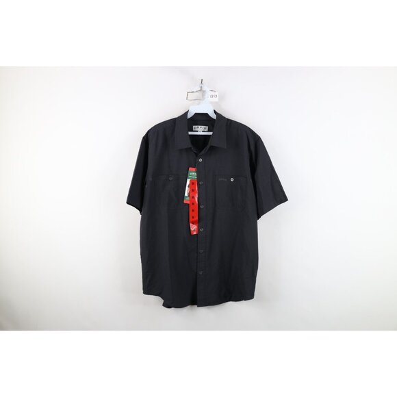 New Orvis Mens Medium Short Sleeve Tech Trekking Hiking Collared Button Shirt - Picture 1 of 16